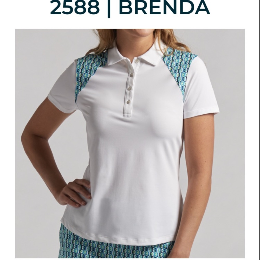 NWT Bermuda Sands Apparel ladies short sleeve golf top.